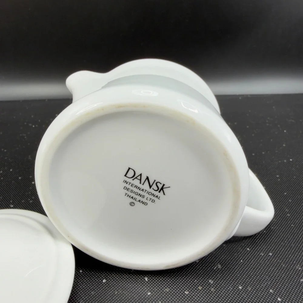 Dansk International Designs White‎ Ceramic Creamer Pitcher with Lid Thailand VTG